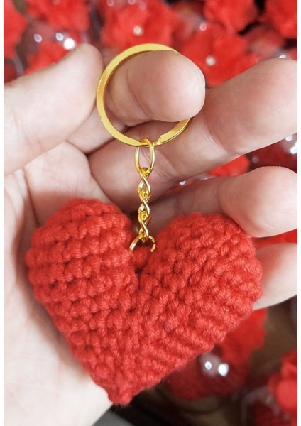 10 Adet Amigurumi Kırmızı Kalp Anahtarlık Öğretmenler Anneler Günü Sevgililer Günü Yılbaşı Hediyesi fiyatları
