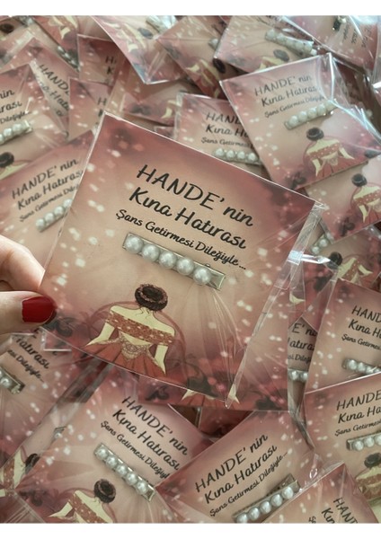 15 Adet Kına Düğün Nişan Hediyelik Inci Toka Pearl