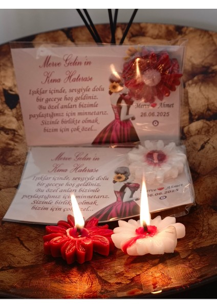 Kına Düğün Nişan Için Kartlı (18 Adet)