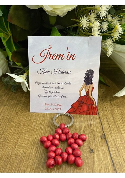 Ahşap Yıldız Anahtarlık Kına Gecesi Hediyeliği 30 Adet