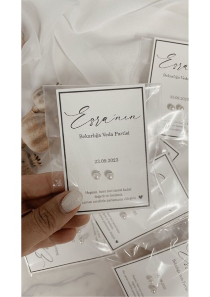 10 adet Kartlı Inci Küpe Hediyelik