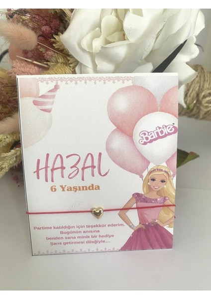 Kişiye Özel Isimli Barbie Konsept Şans Bilekliği Doğum Günü Hediyeliği 30 Adet