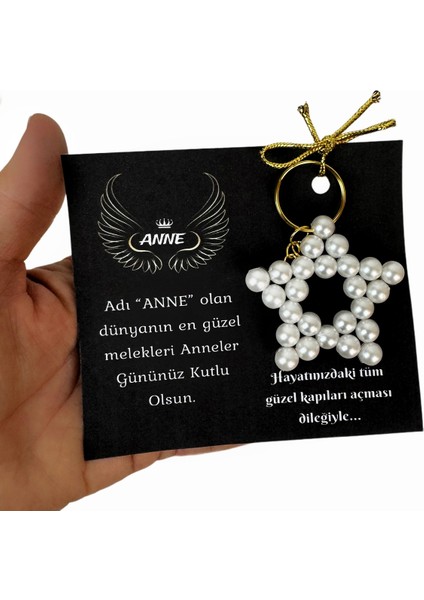 Anneler Günü Hediyesi Inci Anahtarlık ve Kartı 10ADET fiyatları
