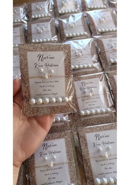 Inci Toka + Inci Bileklik + Inci Küpe Hediyeliği 32 Adet Kartlı ve Jelatinli Fiyatımızdır.