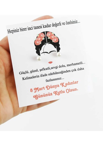 8 Mart Dünya Kadınlar Günü Hediyesi 100 ADET(100 Çift)Inci Küpe Fridalı fiyatları