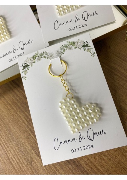 Inci Kalp Anahtarlık Tasarım 50LI