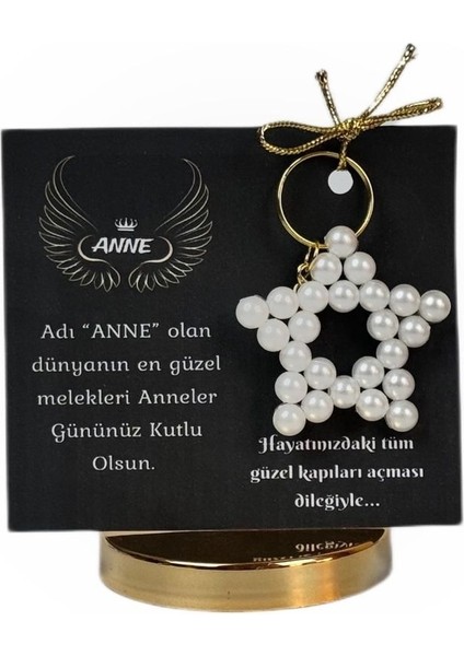 Anneler Günü Hediyesi Inci Anahtarlık ve Kartı 100 Adet modelleri