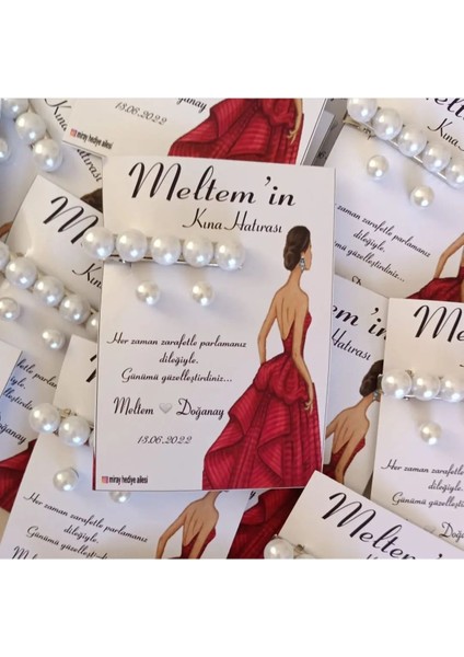 Inci Küpe ve Inci Toka Hediyelik 10 Adet