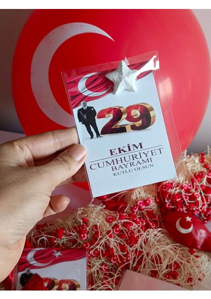 29 Ekim Cumhuriyet Bayramı 15 Adet Tohumlu Kart Hediyelik GZM225 fiyatları