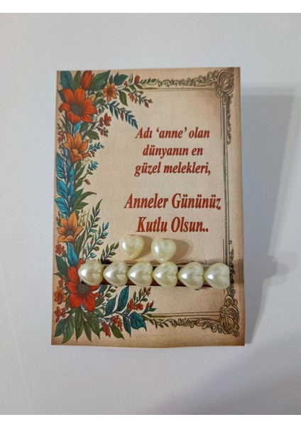 20 Adet Anneler Günü Kalp Inci Toka ve Küpe