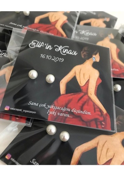 Inci Küpe Kına Hediyeliği Bekarlığa Veda , Nedime Hediyelik 25 Adet