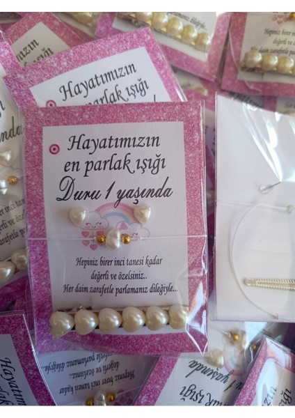 Doğum Günü Sünnet Kına Hediyeliği Inci Toka Isme Özel 5 Adet fiyatları