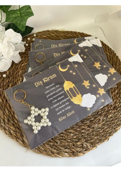 10 Adet Ramazan, Kadir Gecesi Hediyeliği Inci Yıldız Anahtarlı Kart Iftar, Diş Kirası Hediyeliği fiyatları
