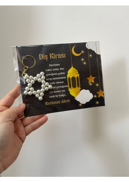 10 Adet Ramazan, Kadir Gecesi Hediyeliği Inci Yıldız Anahtarlı Kart Iftar, Diş Kirası Hediyeliği fırsatları