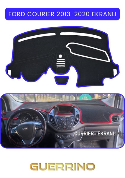 Ford Courier 2013-2020 Ekranlıtorpido Koruma Halısı Mavi Kenar