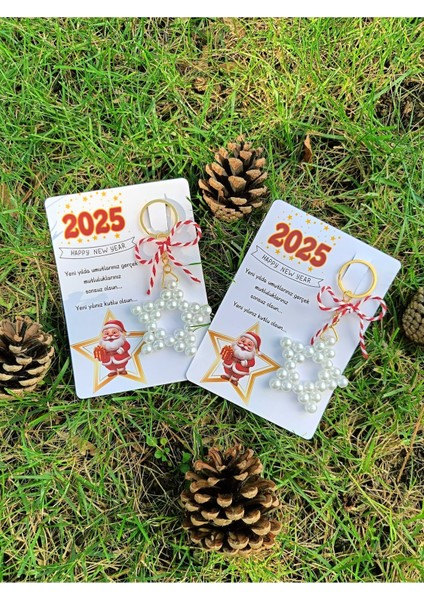 Yılbaşı Hediyesi Anahtarlık - Yeni Yıl Yıldız Anahtarlık 5 Adet