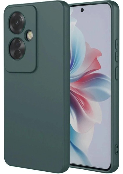 Oppo Reno 11F Kılıf First Silikon - Koyu YEŞIL-(5796)