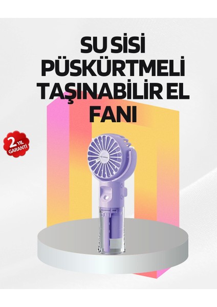 Şarjlı Su Buharlı El Vantilatörü – Taşınabilir Serinletici Fan
