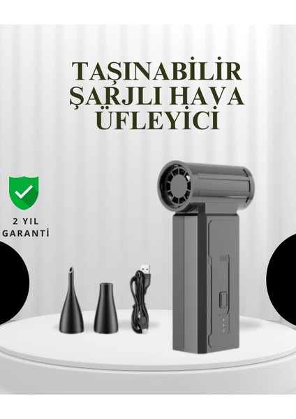 Taşınabilir Şarjlı Güçlü Hava Üfleme Aleti Çok Yönlü Kullanım