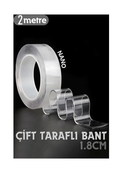 Bx 2 Metre Çift Taraflı Yapıştırıcı Bant Çivisiz Montaj