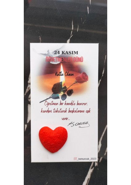 Öğretmenler Günü Hediyesi Tohumlu Kart 15 Adet