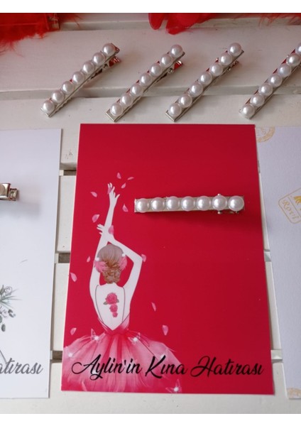 Kına Hediyelik ,incili Timsah Pens Toka ve Kına, 10 Adet, Ürün Açıklamasını Okuyunuz