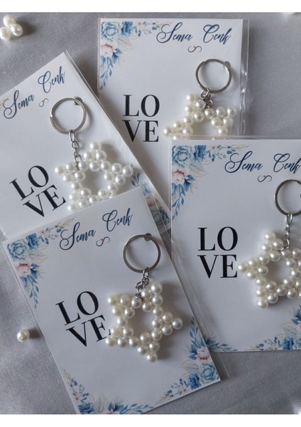 10 Adet Inci Yıldız Anahtarlık Söz Nişan Nikah Düğün Doğum Günü Yenidoğan Bebek Hediyeliği
