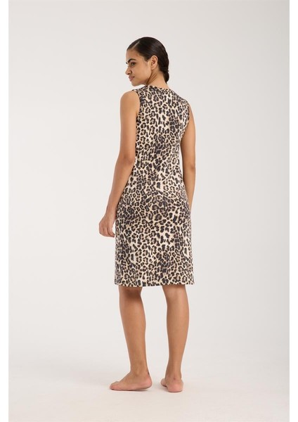 Modaserdem Kadın Leopar Desenli Gecelik