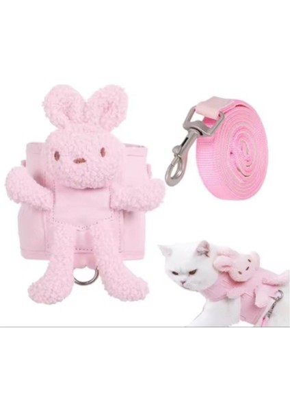 Evcil Hayvan Peluş Ayıcıklı Göğüs Gezdirme Tasması Set