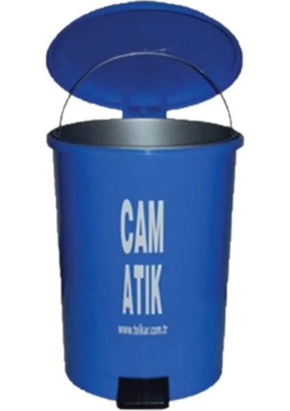 SY-4219 Mavi Cam Atık Kovası Pedallı Yuvarlak Iç Kovalı 40 Lt modelleri