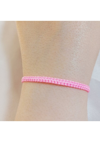 Açık Pembe Makrome Bileklik - Sörfçü Bileklik - Unisex El Yapımı Makrome Asansörlü Ayarlanabilir Hediyelik - Ip Bileklik - Makrome Bileklik - Örgü Bileklik - Açık Pembe Bileklik
