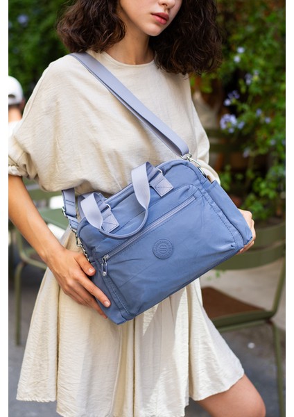 Sn 4018 Suya Dayanıklı Çok Bölmeli Krinkıl Çanta Kol Çantası Omuz