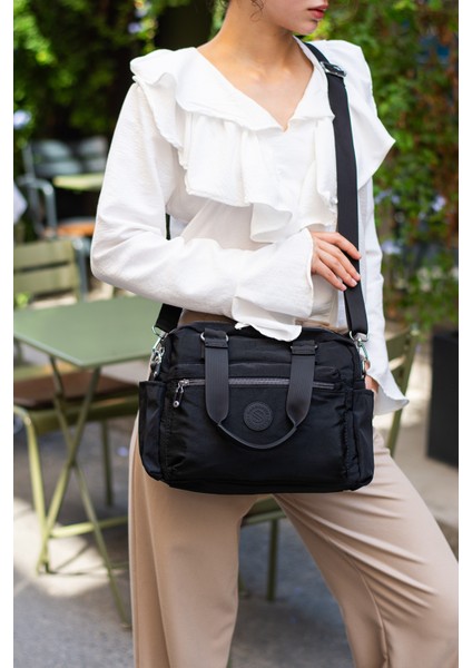 Sn 4018 Suya Dayanıklı Çok Bölmeli Krinkıl Çanta Kol Çantası Omuz