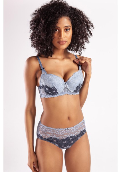 Golshan Gilda Control Slip , Kadın Dantelli Mavi Külot