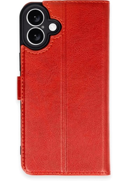 iPhone 16 Kılıf Trend S Plus Kapaklı Kılıf - KIRMIZI-(5796)