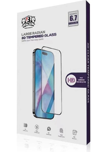 iPhone 15 Pro Bilvis 0.18MM Plus Cam Ekran KORUYUCU-(5796)