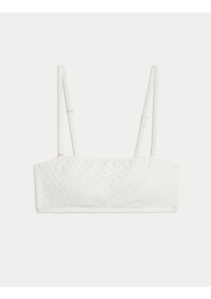 Kare Yaka Bandeau Bikini Üstü