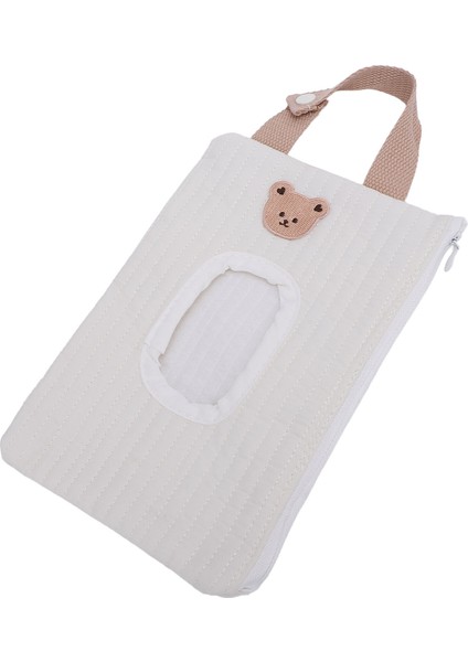 Seyahat Bebek Mendil Kutusu Fermuarlı Işlemeli Taşınabilir Döngülü Yeniden Doldurulabilir Bebek Mendil Dispenser Çantası Beyaz Ayı (Yurt Dışından) fırsatları