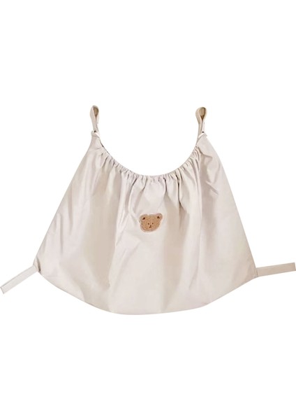Bebek Arabası Çantası Minimalist Stil Taşınabilir Büyük Kapasiteli Elastik Esnek Polyester Elyaf Askılı Bebek Bezi Çantaları Bej (Yurt Dışından)