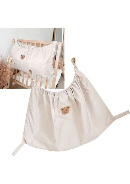 Bebek Arabası Çantası Minimalist Stil Taşınabilir Büyük Kapasiteli Elastik Esnek Polyester Elyaf Askılı Bebek Bezi Çantaları Bej (Yurt Dışından) indirimleri