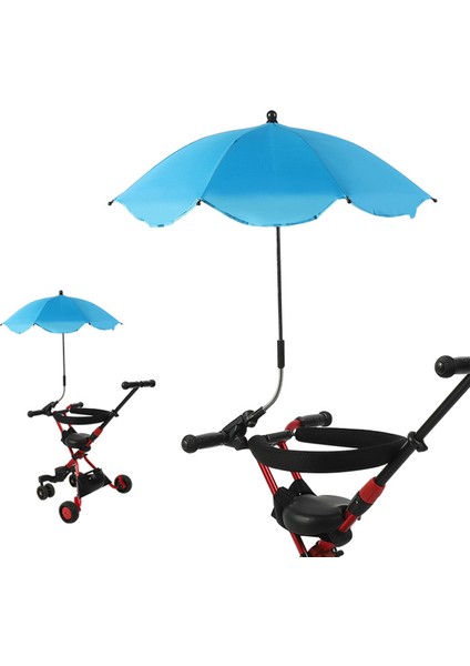 Bebek Arabası Şemsiye Uv Koruması 360 Derece Ayarlanabilir Otomatik Su Geçirmez Taşınabilir Bebek Arabası Güneşlik Gök Mavisi (Yurt Dışından) modelleri