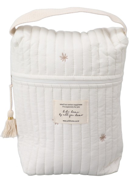 Sevimli Kapitone Işlemeli Desenli Bebek Bezi Çantası Pamuklu Bebek Arabası Fermuarlı Çanta Şişe Mendil Emzik Yıldız (Yurt Dışından)