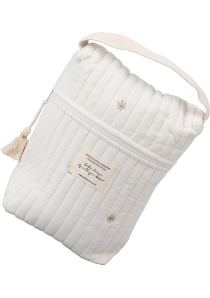 Sevimli Kapitone Işlemeli Desenli Bebek Bezi Çantası Pamuklu Bebek Arabası Fermuarlı Çanta Şişe Mendil Emzik Yıldız (Yurt Dışından) fırsatları