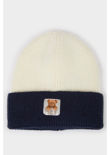 Erkek Bebek Renk Bloklu Triko Bere F0021A525WN