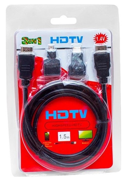 Powermaster HDMI Kablo 3in1 Set 1.5 Metre (Hdmı+Micro Hdmı+Mini Hdmı) modelleri