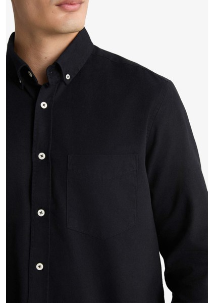 Regular Fit Polo Yaka Gabardin Uzun Kollu Gömlek F1261AX25AU indirimleri