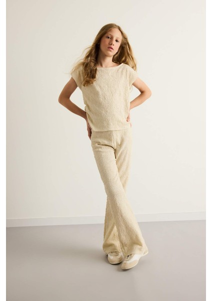 Kız Çocuk 2'li Takım Brode Kısa Kollu Tişört Pantolon G1639A825AU fiyatları