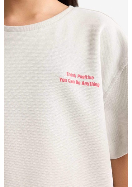 Kız Çocuk 2'li Takım Baskılı Kısa Kollu Tişört Eşofman Altı G2842A825AU indirimleri