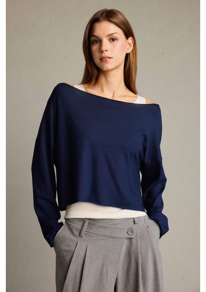 Regular Fit Kayık Yaka Modal Sweatshirt G3333AX25WN