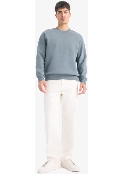 Relax Fit Bisiklet Yaka Kalın İçi Yumuşak Tüylü Basic Düz Sweatshirt T5139AZ25AU fiyatları